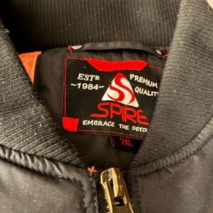 Spire Label Black Nylon Bomber Jacket Label XXL